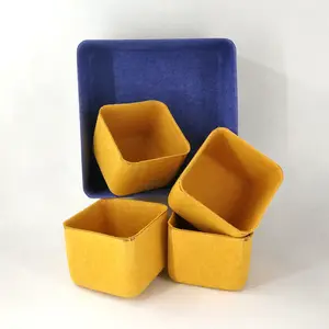 Kaca warna warna-warni kotak Lain & Tong terasa kotak pengatur penyimpanan kain untuk laci peralatan makan