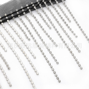 Black Net White Diamond Chain Tassel Trim For <b>Wedding</b> Dress Clothing <b>Accessories</b> DIY Jewelry Decorations - Product Image 4