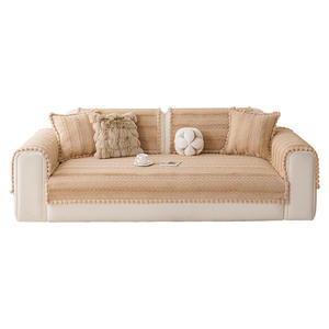 Cojín de Sofá de Felpa con Diseño de Conejo y Cielo, Tipo Almohadilla Extra Suave, Imitación de Piel, Funda Modular para Sofá con Diseño de Rayas, Verano 2024 - Product Image 5