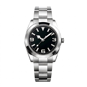 Montre mécanique, bracelet en acier inoxydable, montre-bracelet analogique à quartz, style business décontracté - Product Image 2