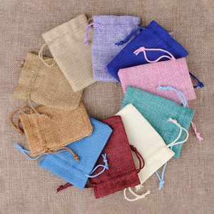 Reusable Customize Jewelry Bag Soap Hemp Burlap Pouch Linen Jute Bracelet Pouch <b>Small</b> Jute Drawstring Bags - Product Image 3