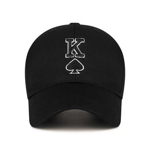 Gorra de Béisbol Unisex Versátil Negra con Letra <span class=keywords><strong>K</strong></span>, 6 Paneles, Polialgodón, Ajustable, Estilo Coreano, Protección Solar - Product Image 1