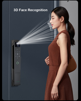 Serrure de porte intelligente biométrique numérique à reconnaissance faciale 3D TUYATTL avec empreinte digitale, cloud, pour portes en aluminium et en bois, application Tuya, Wi-Fi, maison connectée