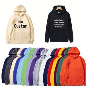 Hoodies et Sweatshirts d'hiver personnalisés en coton uni, coupe oversize, unisexe, pour hommes, grandes tailles, vente en gros - Product Image 3