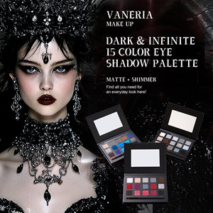Custom OEM <strong>Eyeshadow</strong> Palette Blue <strong>Pink</strong> Multi-color Shimmer Finish Private Label for Halloween Party Makeup - Product Image 2