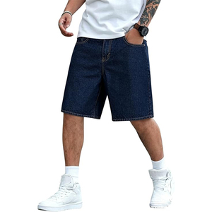 Shorts en jean décontractés pour hommes, coupe ample, style vintage délavé à l'acide, broderie, style Y2K, en coton respirant - Product Image 4