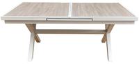 Table à manger extensible d'extérieur avec structure en aluminium, design moderne et durable pour villa