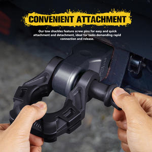 बंकर इंडस्ट 4x4 ऑफ-रोड भारी ड्यूटी 4.75 रिकवरी 3/4 "डी रिंग शेकल्स ड्रॉप जाली स्टील स्क्रू पिन धनुष शेकल्स - Product Image 5