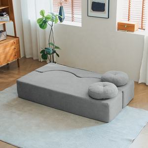 Ghế sofa giường gấp đa năng, kích thước lớn 79 inch, chất liệu nhung Teddy, đệm mút dày, không cần lắp ráp, dùng cho phòng khách & phòng ngủ, màu trắng - Product Image 5