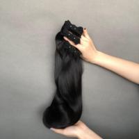 Paquetes de cabello virgen indio de alta calidad Super doble curva dibujada Color negro natural recto