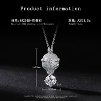 Collier en argent 925 au design unique avec pendentif léopard des neiges en moissanite 1 carat pour femme, idéal comme cadeau de mariage
