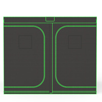 Serre de culture hydroponique robuste et hautement réfléchissante pour plantes, grande taille commerciale 240x240x200cm, avec fermetures éclair robustes et structure solide en Mylar.