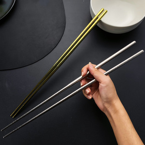 Pure <b>Titanium</b> Chopsticks Ice Crystal Silver Extra Long For Noodle Dishes Hot Pot Travel Outdoor Use - Product Image 3