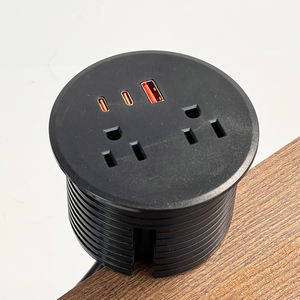 สินค้าใหม่ในสต็อก ปลั๊กไฟแบบฝัง ABS ปลั๊กไฟแบบอเมริกัน ปลั๊กไฟติดโต๊ะ ช่องเสียบปลั๊กไฟ 2 ช่อง AC 3 พอร์ตชาร์จ USB - Product Image 4