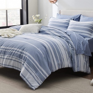 Sang Trọng Cotton Màu Đen Màu Xanh Rắn In Ấn Giường Cover Comforter 7 Mảnh Bộ Đồ Giường Đặt - Product Image 4