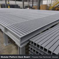 Plateforme modulaire de maintenance industrielle à longue portée renforcée en fibre de polyester, plancher de passerelle en fibre de verre pultrudée, découpe de grilles en PRV