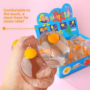 Jouet musical anti-stress en forme d'œuf transparent jaune double, en plastique, pour enfants, cadeau pour étudiants, vente en gros - Product Image 2