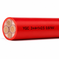 Câble électrique flexible en silicone résistant à la chaleur YGC 3+1 conducteurs 0,6/1 kV pour environnement métallurgique haute température 3*2,5+1*1,5/3*4+1*2,5