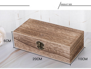 Mộc Mạc Màu Đen Nâu Hình Chữ Nhật Lưu Trữ Chưa Hoàn Thành Lưu Niệm Trang Trí Bằng Gỗ Thủ Công Bao Bì Hộp Gỗ Hộp Quà Tặng Với Nắp - Product Image 5