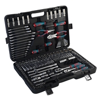 Kit d'outils mécaniques de réparation automobile professionnel de 158 pièces, tournevis, acier au chrome-vanadium, boîte en métal robuste, OEM pris en charge