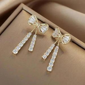 Pendientes Colgantes con Borlas de Cadena Color Plata para Mujer, Estilo Coreano, Diseño Geométrico Simple y Moderno, Joyería Femenina - Product Image 1