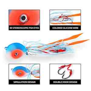 SNEDA plomb poisson tête plombée leurre queue en Silicone lestée pour longue coulée <span class=keywords><strong>pêche</strong></span> en eau salée naufrage dur appât Marlin carpe basse - Product Image 2