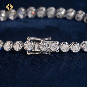 Bracelets de tennis de luxe unisexes ZUANFA JEWELRY en moissanite, argent 925 plaqué or 18 carats, taille brillant rond 4MM, sertissage clos - Product Image 3