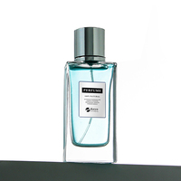 Vente en gros Bouteille de parfum vide de luxe en verre de 100ml avec boîte et couvercle personnalisé.