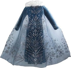 Costume de princesse pour filles, déguisement de <span class=keywords><strong>reine</strong></span> <span class=keywords><strong>des</strong></span> <span class=keywords><strong>neiges</strong></span> pour Noël, fête d'anniversaire, robe de couronnement - Product Image 4