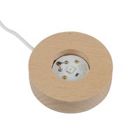 Lampe de nuit LED boule de cristal 3D 6cm 8cm avec base en bois, motif Vierge Marie et croix, écologique, design personnalisable, pour décoration de mariage et de maison
