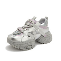 Chaussures de sport en maille pour femmes, chaussures de sport à semelles épaisses, à la mode, respirantes, nouveau style, chaussures de créateur pour femmes