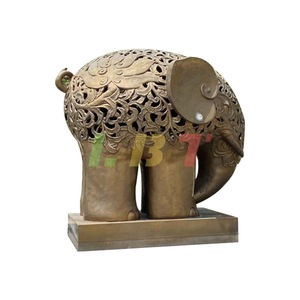 Sculpture d'éléphant creuse en bronze coulé Libite, ornement paysager de jardin extérieur, personnalisable - Product Image 5
