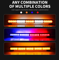 Nouvelle barre lumineuse LED stroboscopique double face 24W-96W avec étanchéité IP65 pour montage magnétique sur toit de voiture, clignotant d'urgence pour camion de remorquage
