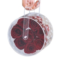 Boîte à fleurs éternelle en acrylique Boîte à fleurs transparente en acrylique avec boîte-cadeau Grande roue
