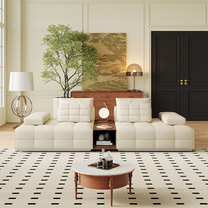 Canapé modulaire sectionnel Damasco italien moderne à lignes épurées, cuir pleine fleur pour les environnements de vie de villas haut de gamme - Product Image 2