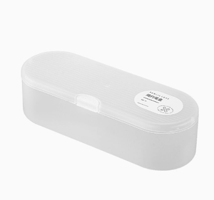 Estuche de plástico translúcido para lápices, caja de almacenamiento ovalada con tapa con hebilla para la escuela y la oficina - Product Image 3