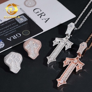 Passe diamant testeur 925 argent bijoux fins haute qualité Hip Hop croix pendentif hommes Moissanite anneau - Product Image 6