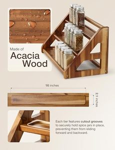 Wholesale 3 Tier Acacia Wood Multifunction Spice <b>Storage</b> Rack OEM ODM Custom Countertop Cabinet Organizer <b>Kitchen</b> Pc - Product Image 2