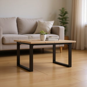 โต๊ะกาแฟไม้สนโครงเหล็ก 31.5x31.5x17.9 เฟอร์นิเจอร์ห้องนั่งเล่นสไตล์โมเดิร์นอุตสาหกรรม - Product Image 2