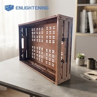 Caisse pliable en plastique à grain de bois, ventilée, panier de rangement pliable, empilable, boîte de livraison de fruits frais
