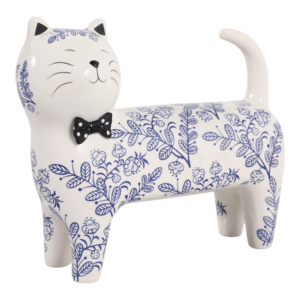 Moderna Statuetta di Gatto Margherita in Ceramica, Ornamento per Arredamento Casa, Bagno, Ufficio, Soggiorno - Product Image 2