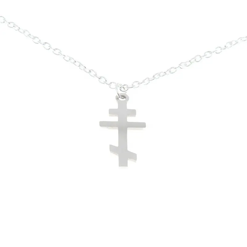 Byzantine Cross Stainless Steel Charm Necklace - Symbol of Orthodox Christianity