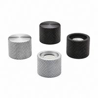 Bouton de potentiomètre CNC en aluminium usiné de 21,5x15mm et 21,5x17mm, axe en D, pour contrôle du volume audio d'amplificateur et de DAC