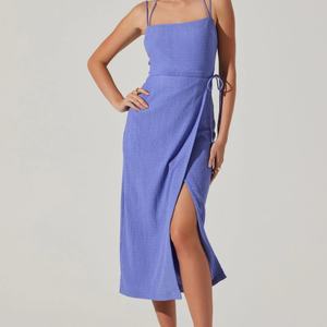 Venta caliente moda señoras verano elegante Midi vestido sin espalda para vestido de mujer - Product Image 5