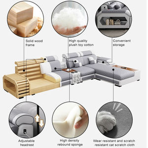 आधुनिक लक्जरी उच्च गुणवत्ता वाले यू आकार लिविंग रूम काउच ड्राइंग रूम सेक्शनल कॉर्नर फैब्रिक सोफा - Product Image 3