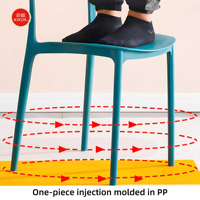 PP-Kunststoff Einfacher Stil Modernes Design Umweltfreundlicher Langlebiger Stapelbarer Hohlstuhl für Restaurant Hotel Wohnzimmer Schule