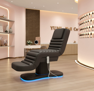 Mesa de Masaje Ajustable Blanca de Último Diseño con 3 Motores, Cama Eléctrica de Belleza Moderna para Extensión de Pestañas - Product Image 2