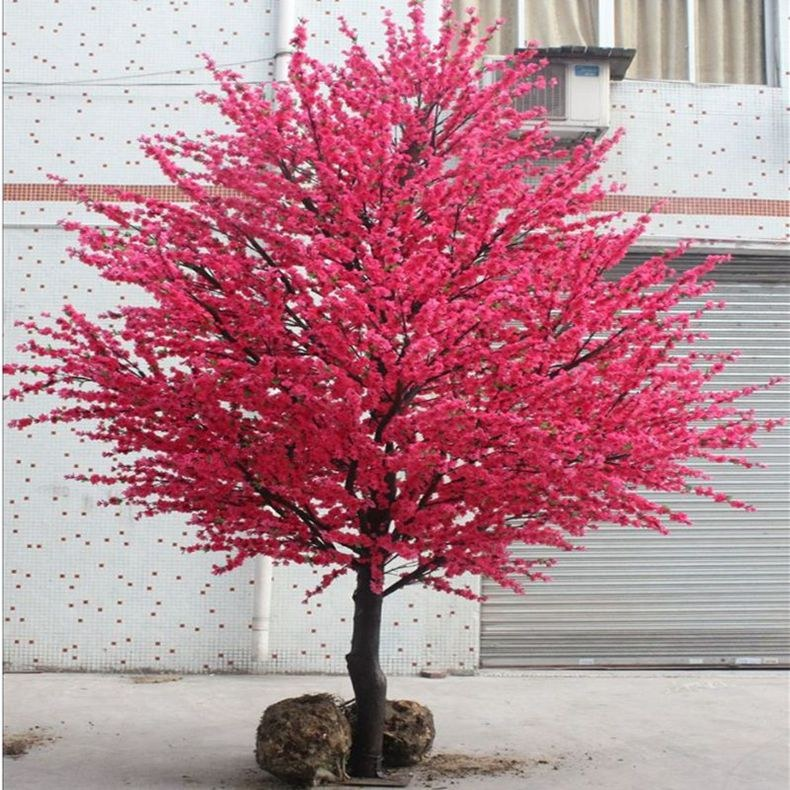 6 ft Artificial Peach Blossom Tree Pot for Festival Display Anti-UV ...