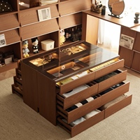 Armoires modernes de luxe et rangements modulaires pour placard, ensemble complet pour salon, îlot de rangement en bois massif, fabrication sur mesure