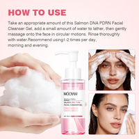 Gel nettoyant visage au PDRN d'ADN de saumon, rafraîchissant et apaisant, marque privée OEM, soin du visage, nettoyage en profondeur, 100 ml, gel nettoyant MOOYAM